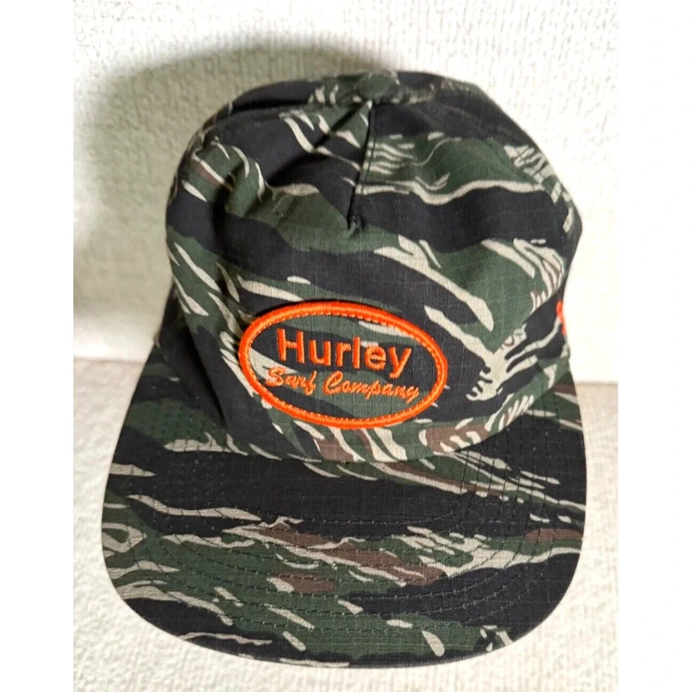 Hurley The Classics Yupoong Green Tiger‎ Stripe Jungle Adjustable Hat Ripstop